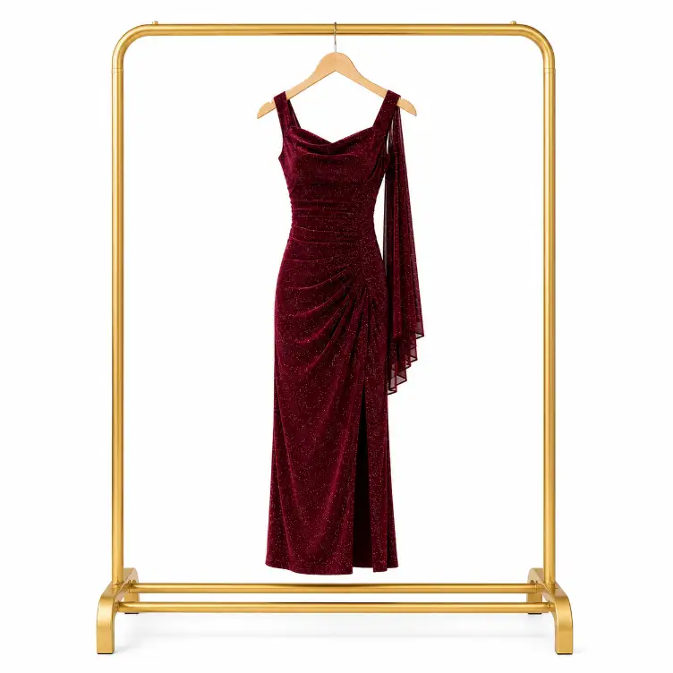 bordeaux stardust evening gown