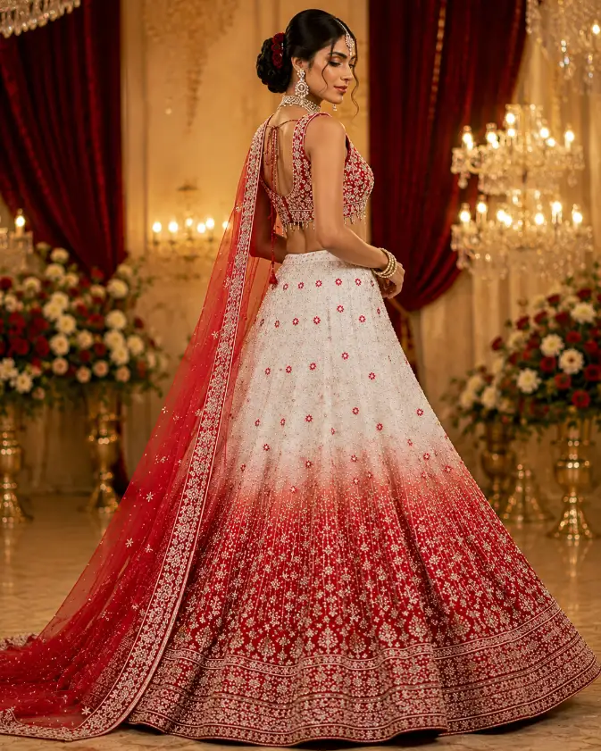 crimson ivory reverie lehenga set