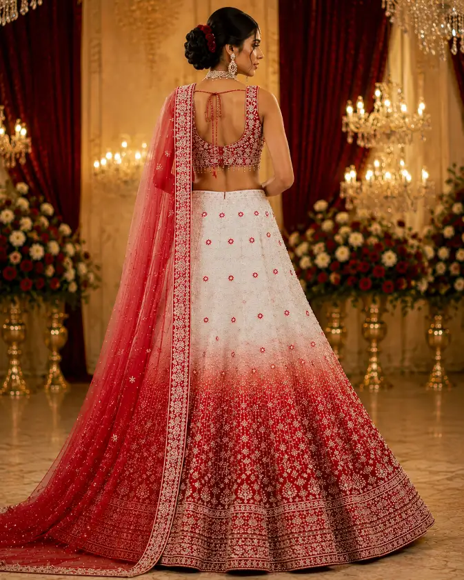 crimson ivory reverie lehenga set
