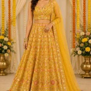 golden petal celebration lehenga set