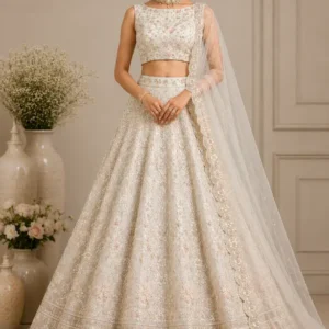 ivory grace boat neck lehenga