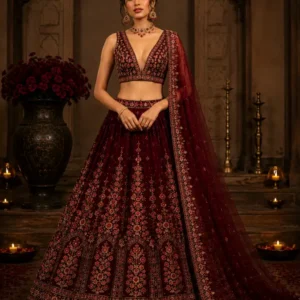 midnight rosette lehenga set