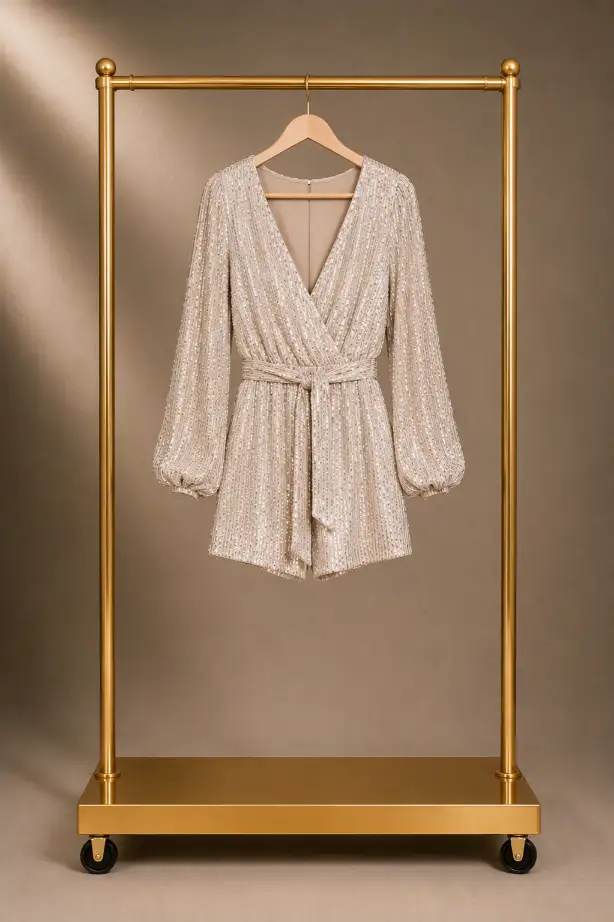 moonlit champagne romper