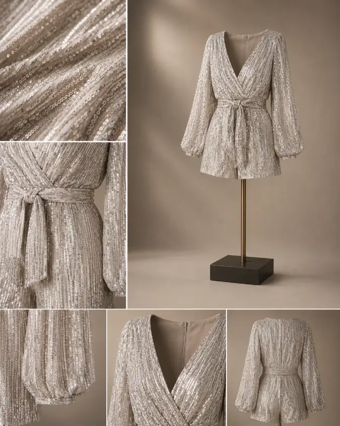 moonlit champagne romper