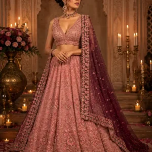 rose noir bridal lehenga set