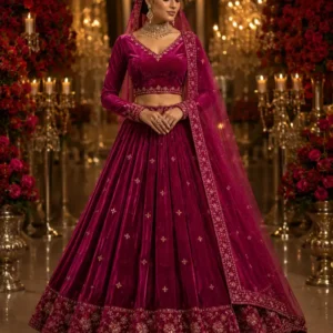 royal fuchsia heirloom lehenga set