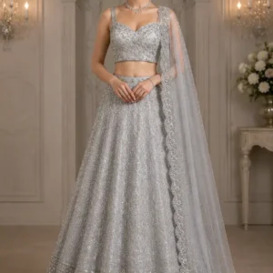 silver radiance sweetheart lehenga