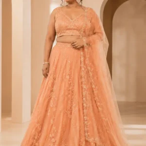 sunset aura bridal lehenga
