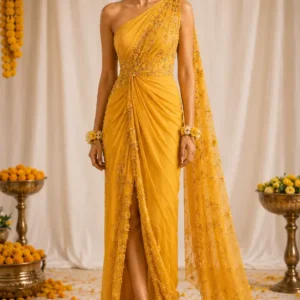 surya haldi gown